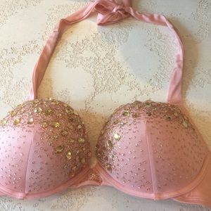 VS bombshell light pink embellished swim top